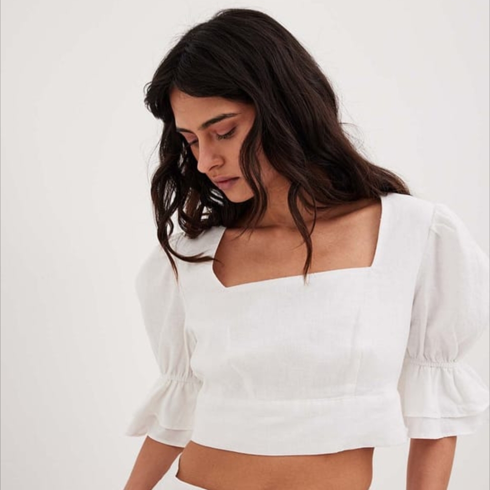Linen Tie Back Top